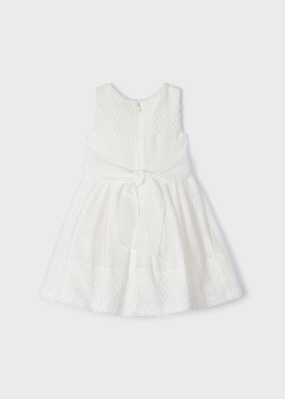 Abito guipure effetto lino bambina Mayoral bianco fiore Mayoral 2 Anni 92cm