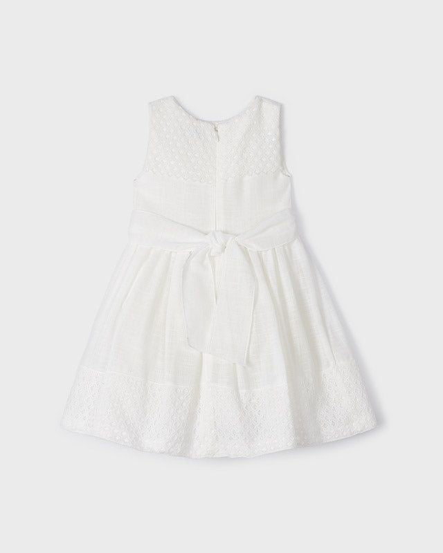 Abito guipure effetto lino bambina Mayoral bianco fiore Mayoral 2 Anni 92cm