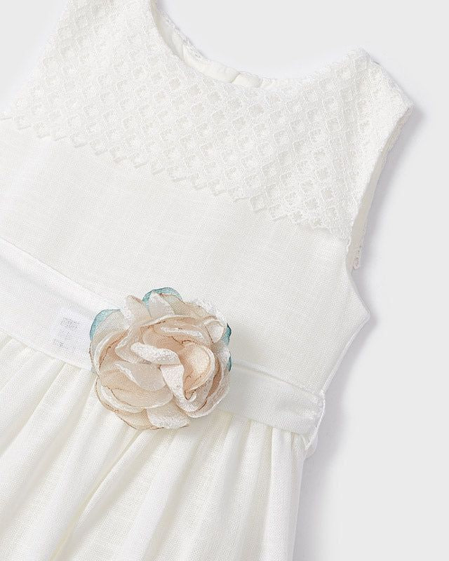 Abito guipure effetto lino bambina Mayoral bianco fiore Mayoral 2 Anni 92cm