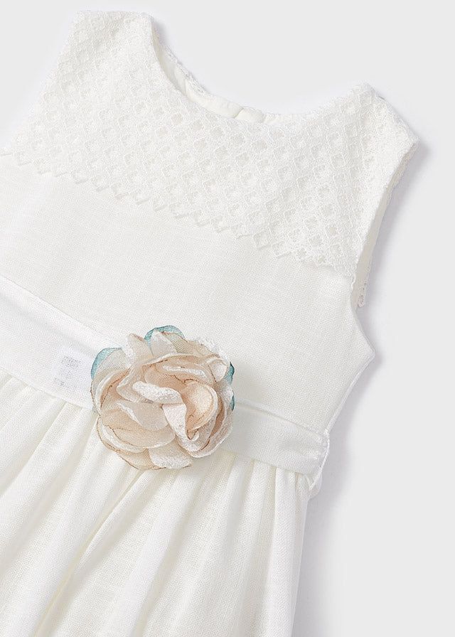 Abito guipure effetto lino bambina Mayoral bianco fiore Mayoral 2 Anni 92cm
