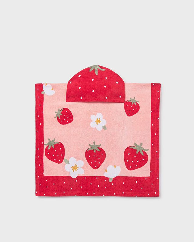Asciugamano mare con cappuccio neonata Mayoral Newborn fragole rosso Mayoral