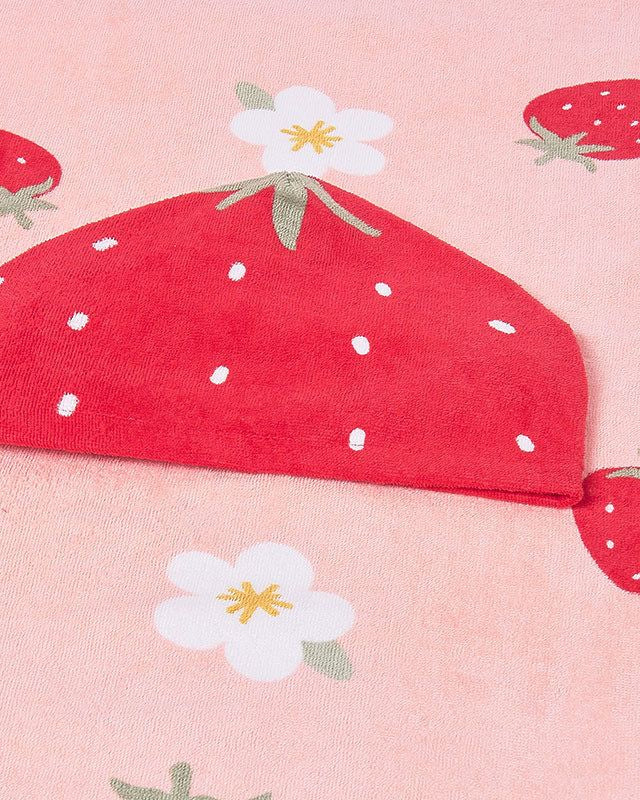 Asciugamano mare con cappuccio neonata Mayoral Newborn fragole rosso Mayoral