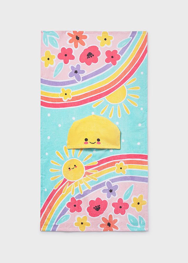 Asciugamano mare con cappuccio neonato Mayoral Newborn Arcobaleno Mayoral