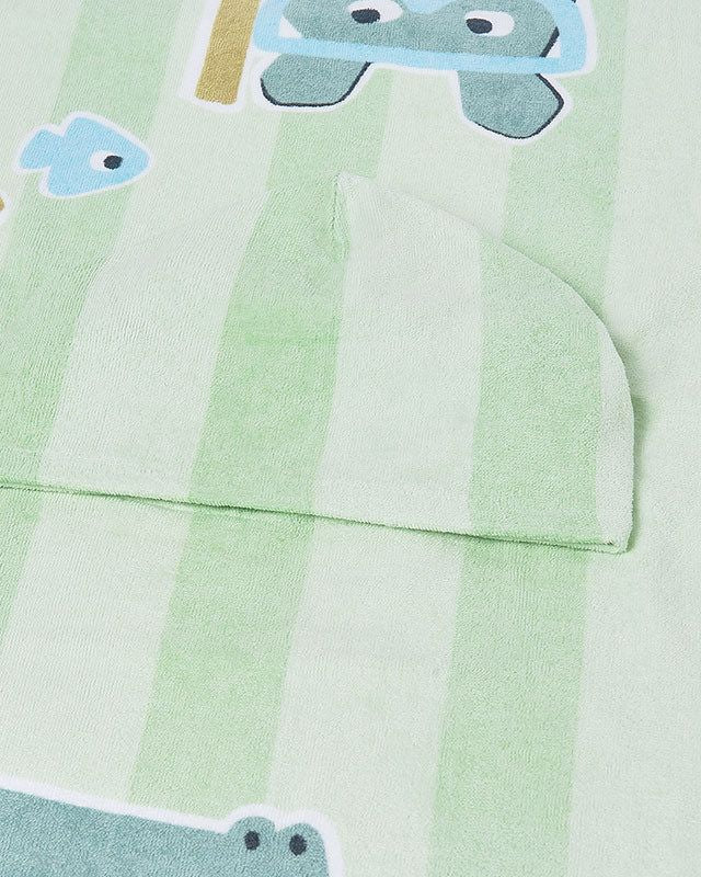 Asciugamano mare con cappuccio neonato Mayoral Newborn Coccodrillo verde Mayoral