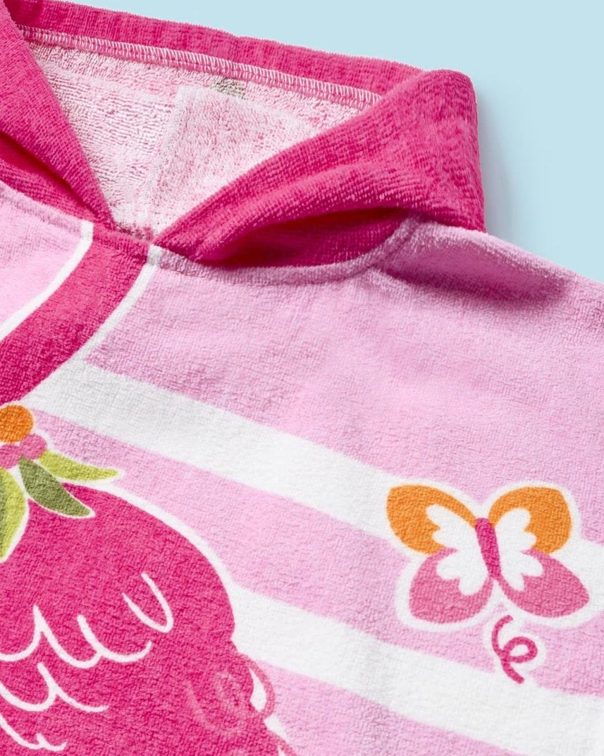 Asciugamano poncho con cappuccio 100% cotone neonata Fenicottero Fucsia Mayoral Fucsia