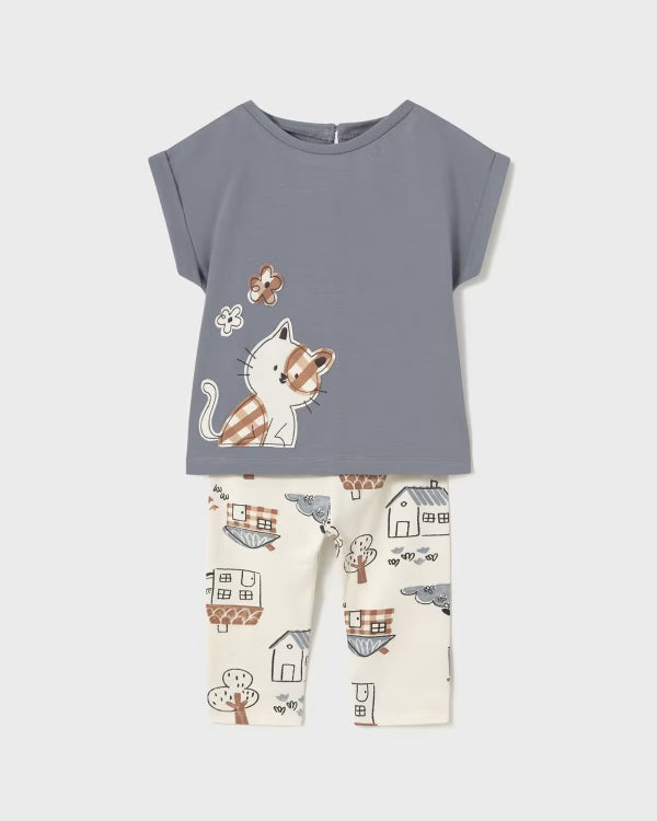 Completo leggings e maglietta neonata Mayoral gatto Mayoral Grigio