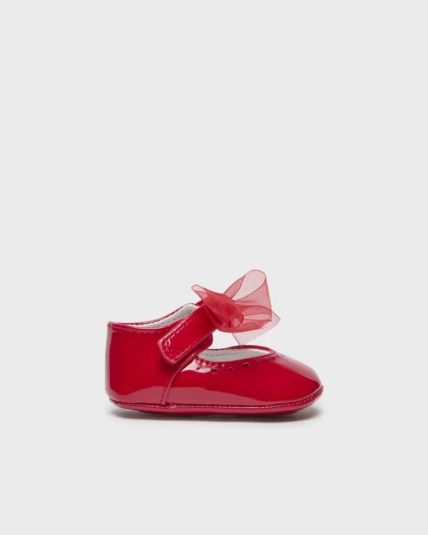 Ballerine fiocco neonata Mayoral Newborn rosso lucido - ErreGiModaBimbo