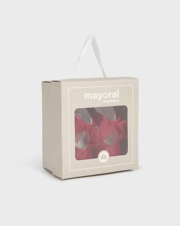 Ballerine fiocco neonata Mayoral Newborn rosso lucido - ErreGiModaBimbo