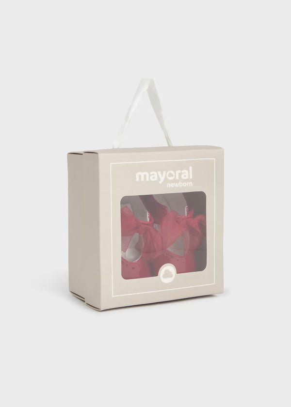 Ballerine fiocco neonata Mayoral Newborn rosso lucido - ErreGiModaBimbo