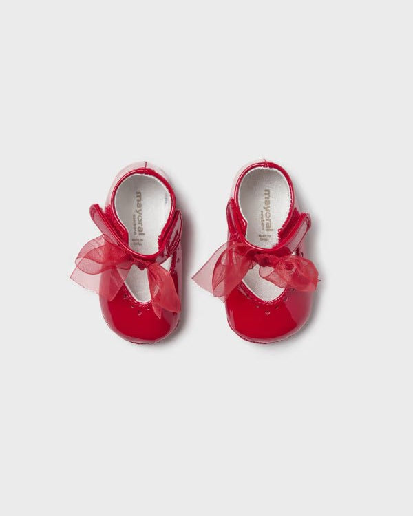 Ballerine fiocco neonata Mayoral Newborn rosso lucido - ErreGiModaBimbo