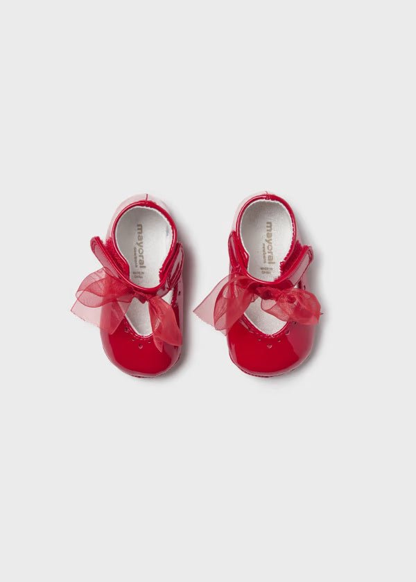 Ballerine fiocco neonata Mayoral Newborn rosso lucido - ErreGiModaBimbo