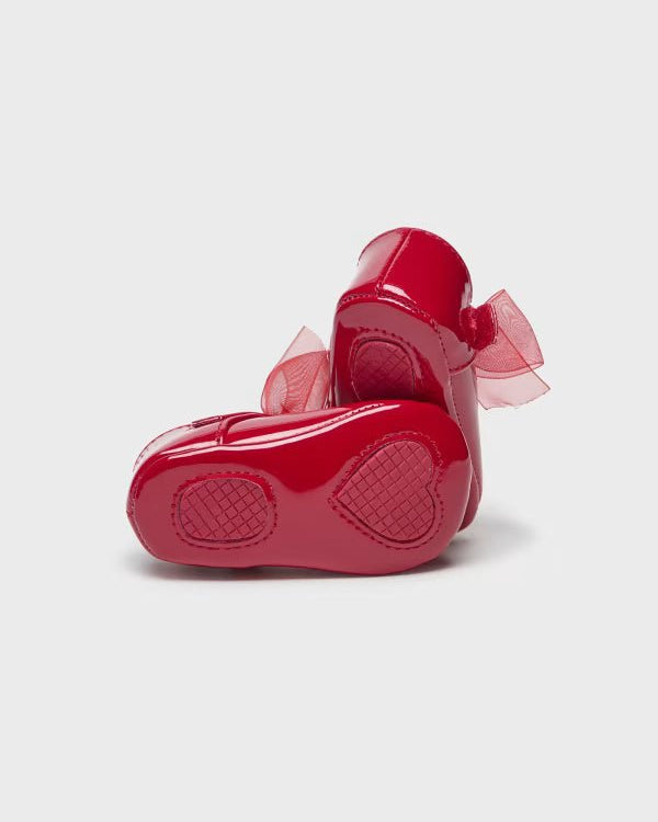 Ballerine fiocco neonata Mayoral Newborn rosso lucido - ErreGiModaBimbo