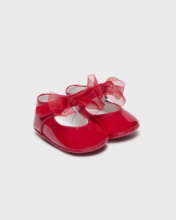 Ballerine fiocco neonata Mayoral Newborn rosso lucido - ErreGiModaBimbo