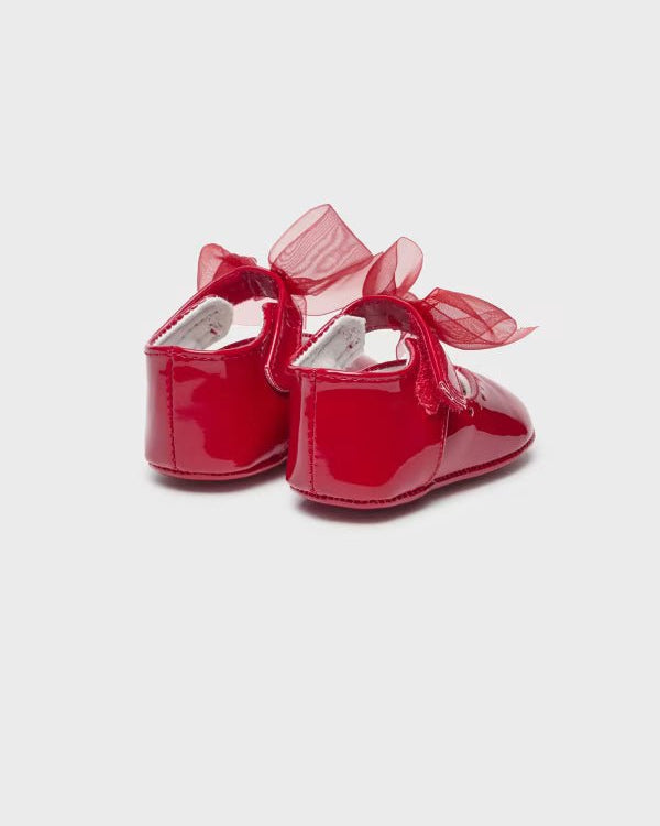 Ballerine fiocco neonata Mayoral Newborn rosso lucido - ErreGiModaBimbo