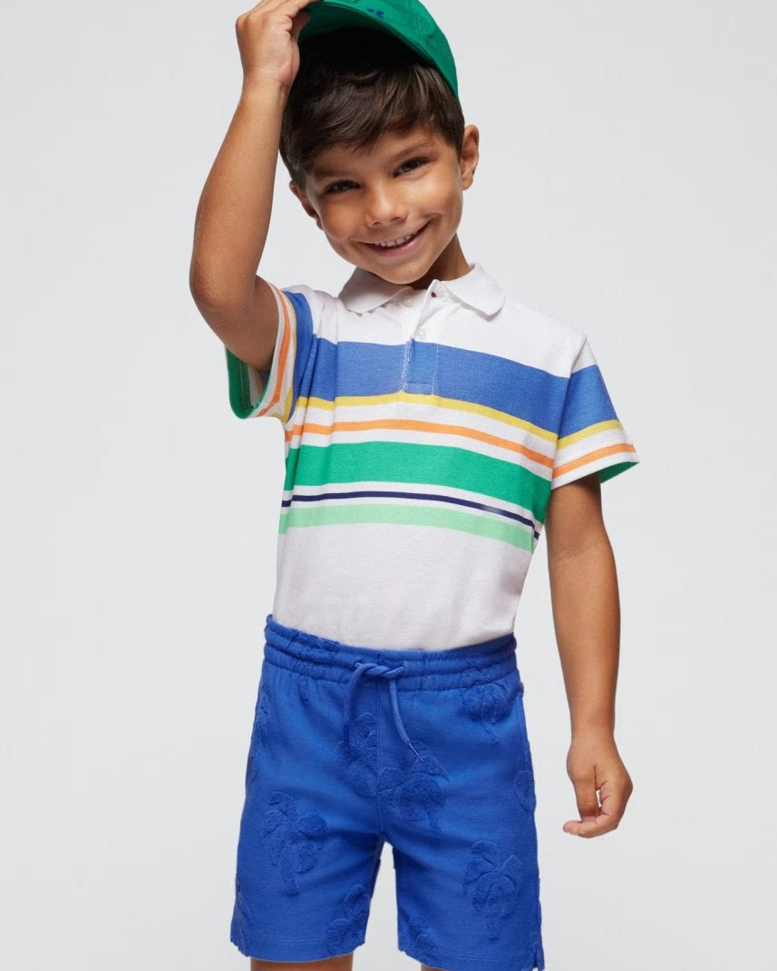 Bermuda coulisse bambino Mayoral blu Palme bassorilievo Mayoral Blu