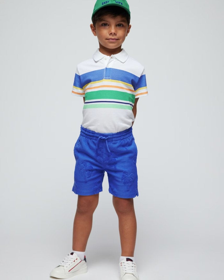 Bermuda coulisse bambino Mayoral blu Palme bassorilievo Mayoral Blu