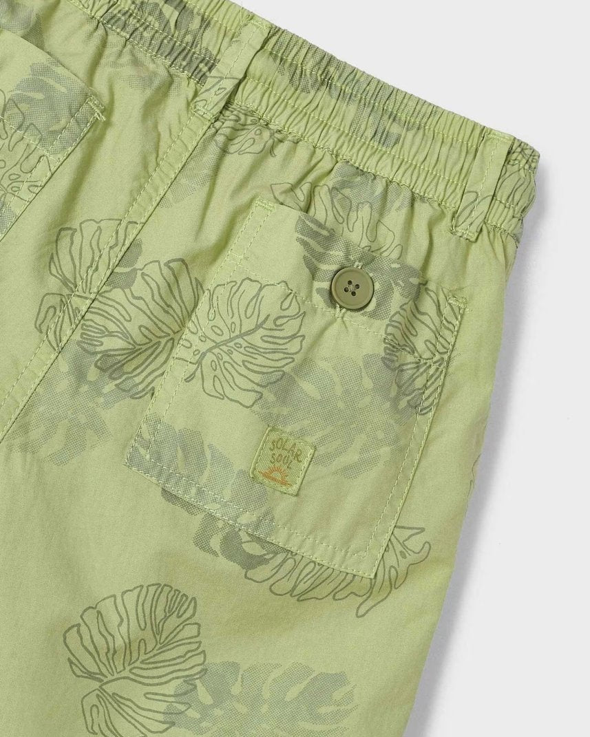 Bermuda coulisse bambino Mayoral verde stampa foglie Mayoral Verde