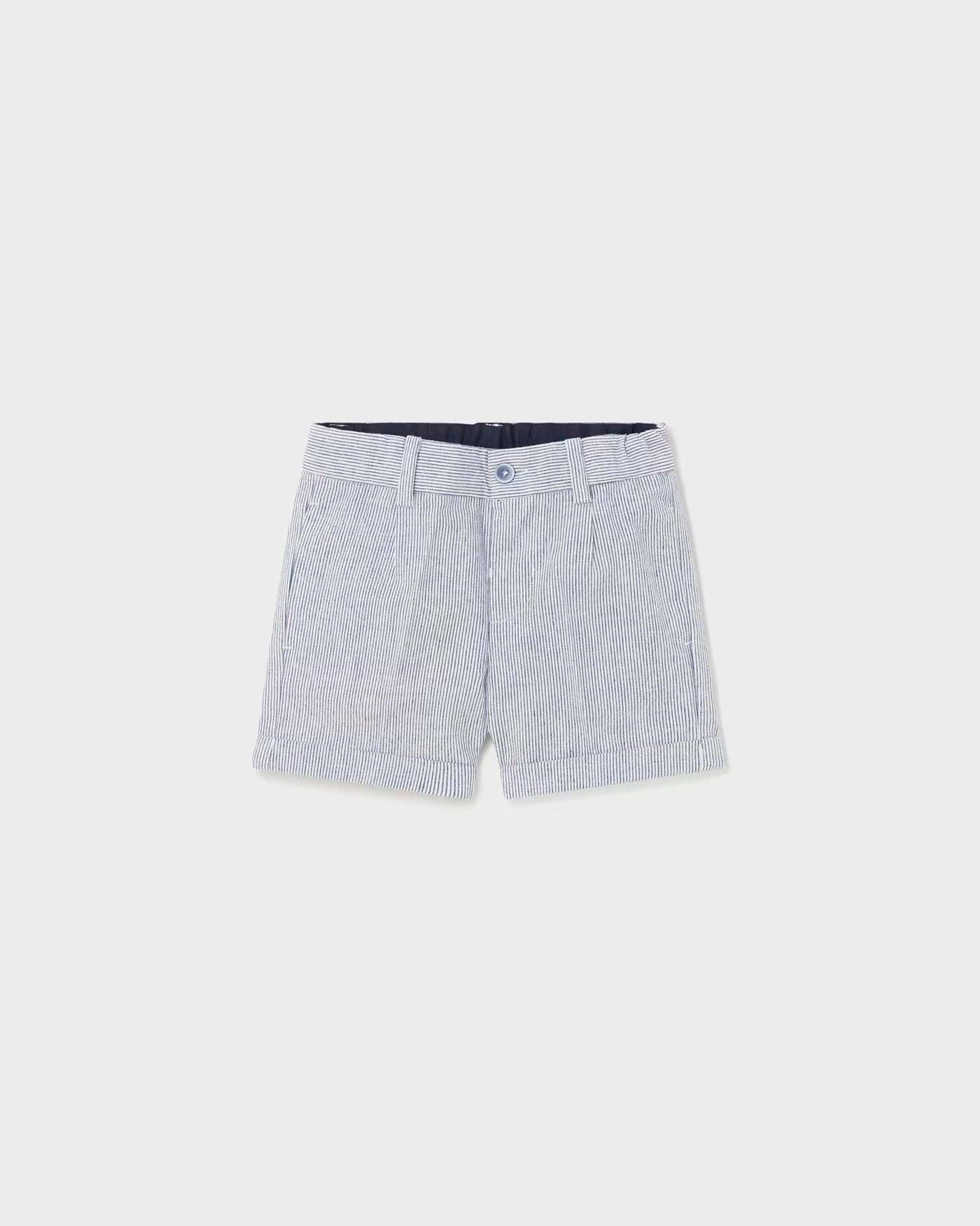 Bermuda in lino regolabile neonato Mayoral righe blu marino Mayoral Blu