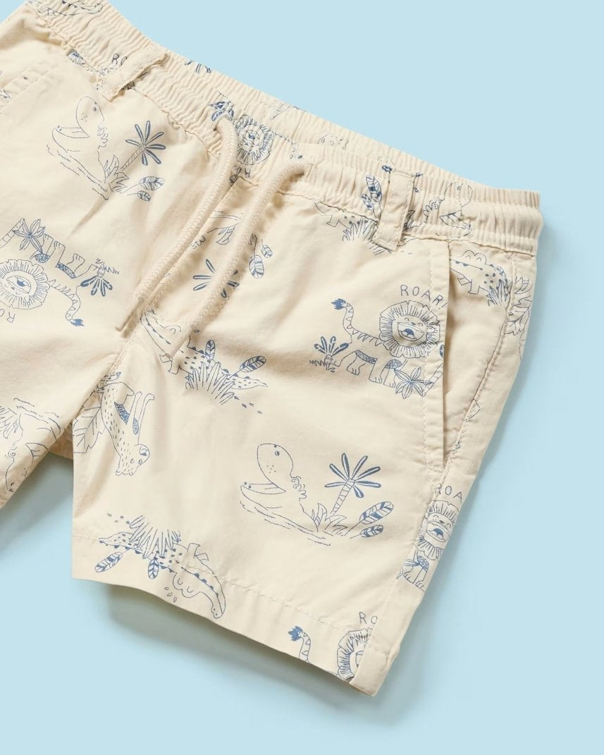 Bermuda e cappellino reversibile freco cotone neonato Beige Jungle Mayoral Beige