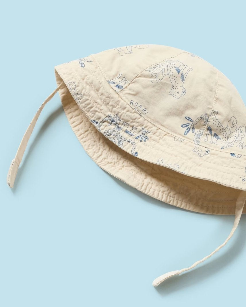 Bermuda e cappellino reversibile freco cotone neonato Beige Jungle Mayoral Beige