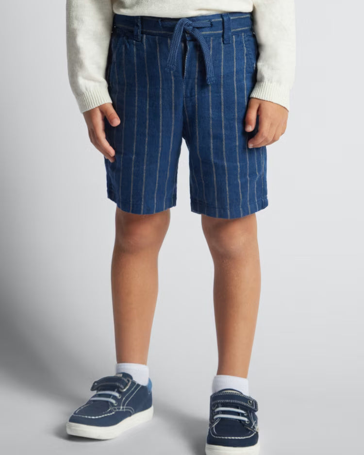 Bermuda in lino bambino Mayoral righe blu indaco Mayoral Indaco