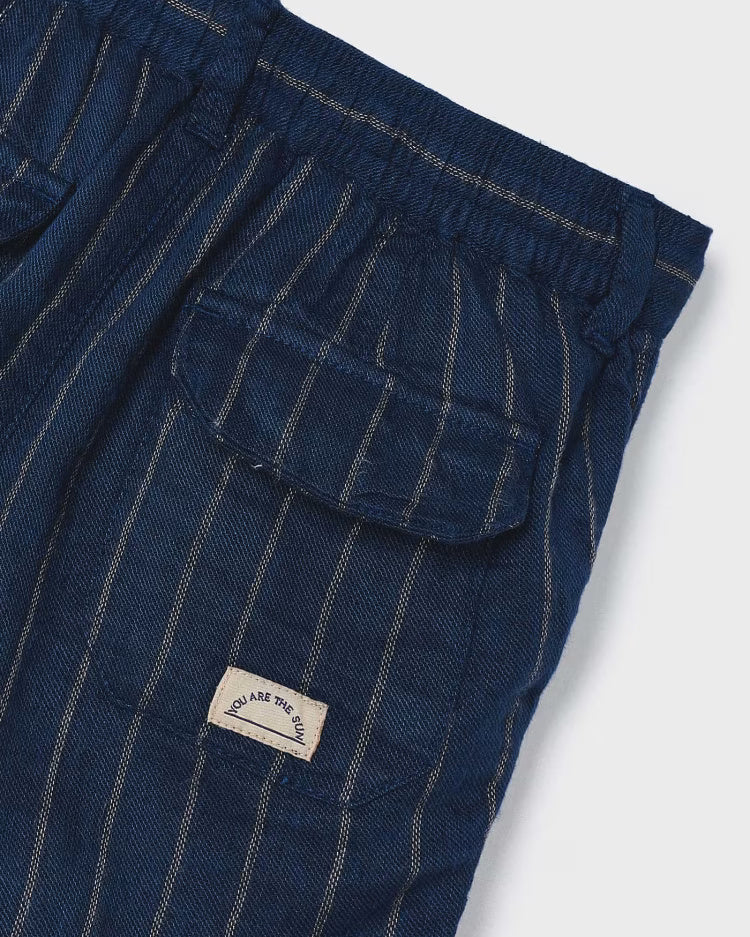 Bermuda in lino bambino Mayoral righe blu indaco Mayoral Indaco