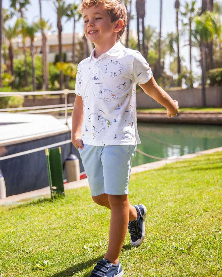 Bermuda modello chino in twill bambino Mayoral Azzurro - ErreGiModaBimbo