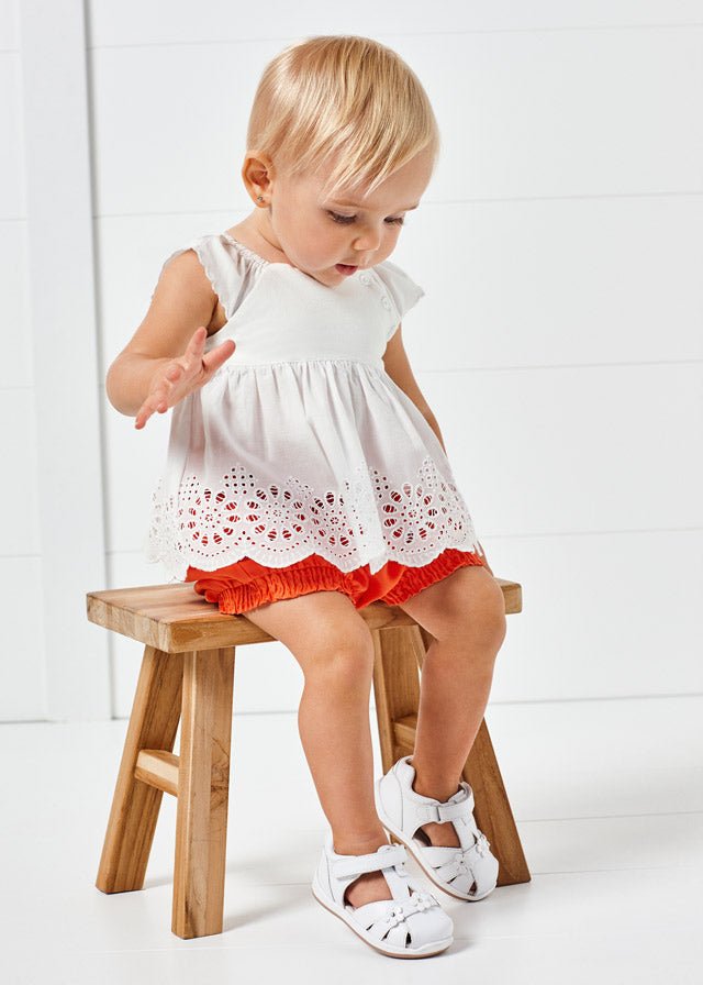 Bermuda neonata Mayoral Lyocell Tencel™ arancio - ErreGiModaBimbo