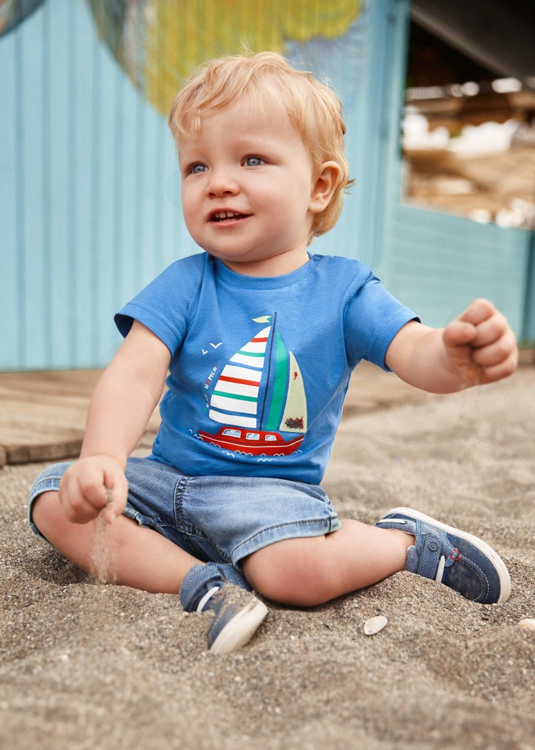 Bermuda neonato Mayoral jeans blu - ErreGiModaBimbo