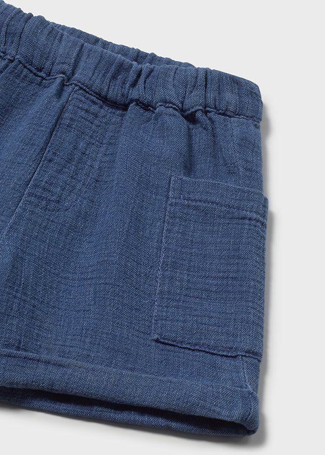 Bermuda neonato Mayoral in morbida bambula blu jeans Mayoral 6 Mesi 68cm