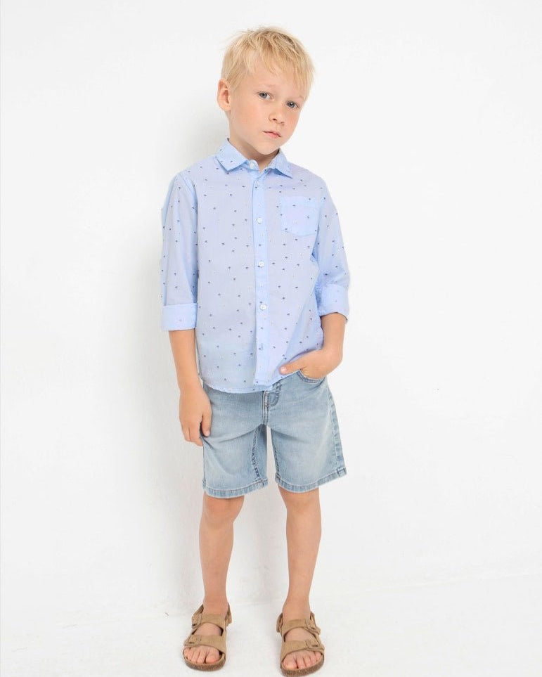 Bermuda soft jeans chiaro con vita regolabile bambino Mayoral - ErreGiModaBimbo