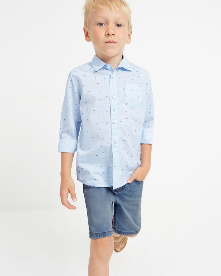 Bermuda soft jeans chiaro con vita regolabile bambino Mayoral - ErreGiModaBimbo