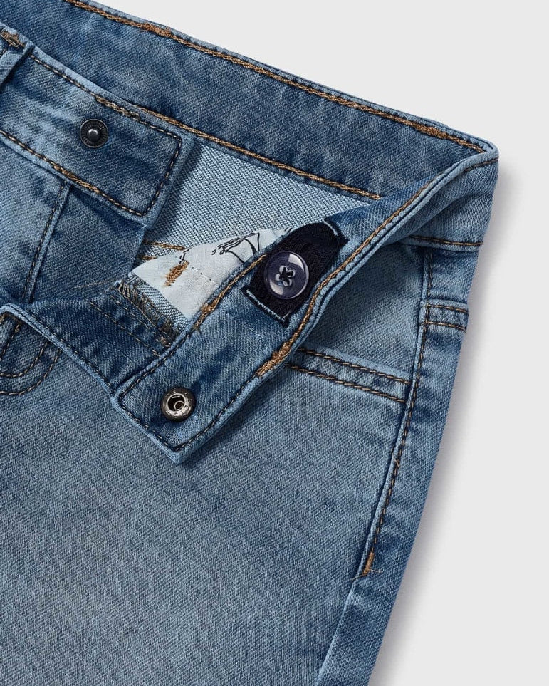 Bermuda soft jeans chiaro con vita regolabile bambino Mayoral - ErreGiModaBimbo