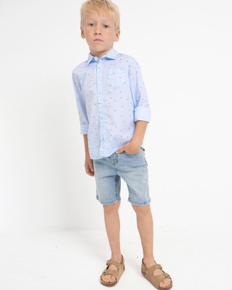 Bermuda soft jeans chiaro con vita regolabile bambino Mayoral - ErreGiModaBimbo