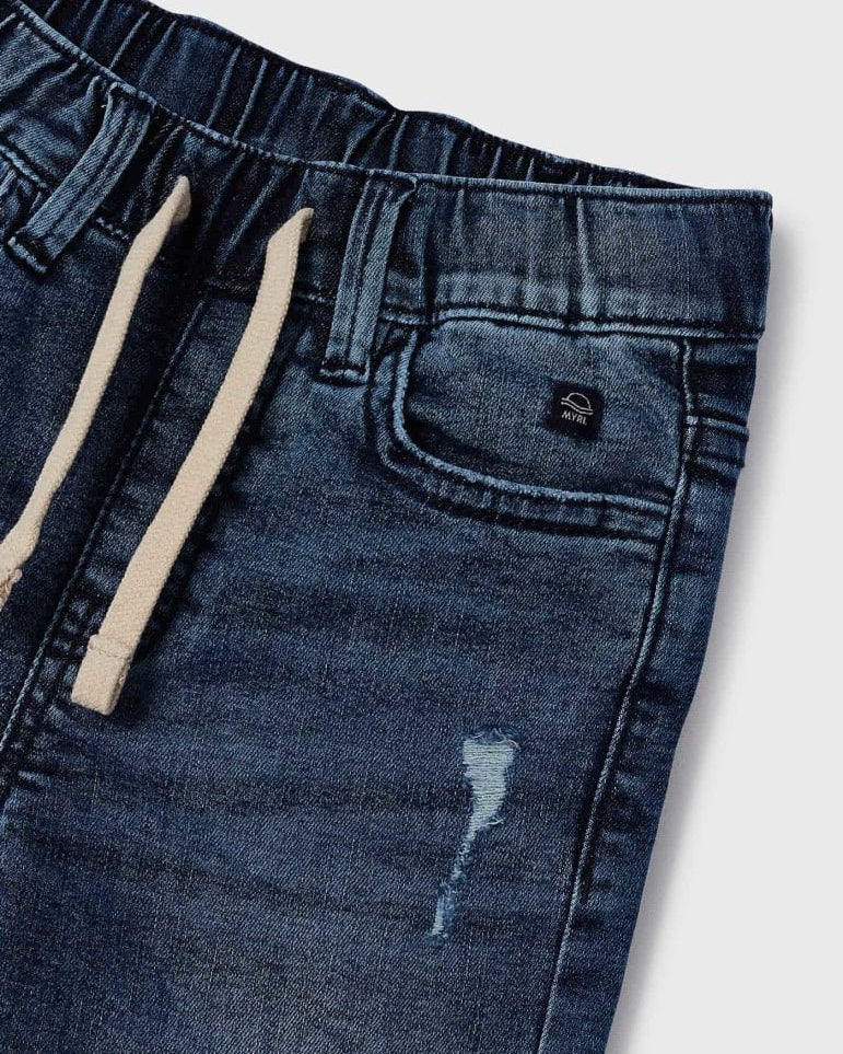 Bermuda soft jeans scuro denim cotone bambino Mayoral - ErreGiModaBimbo