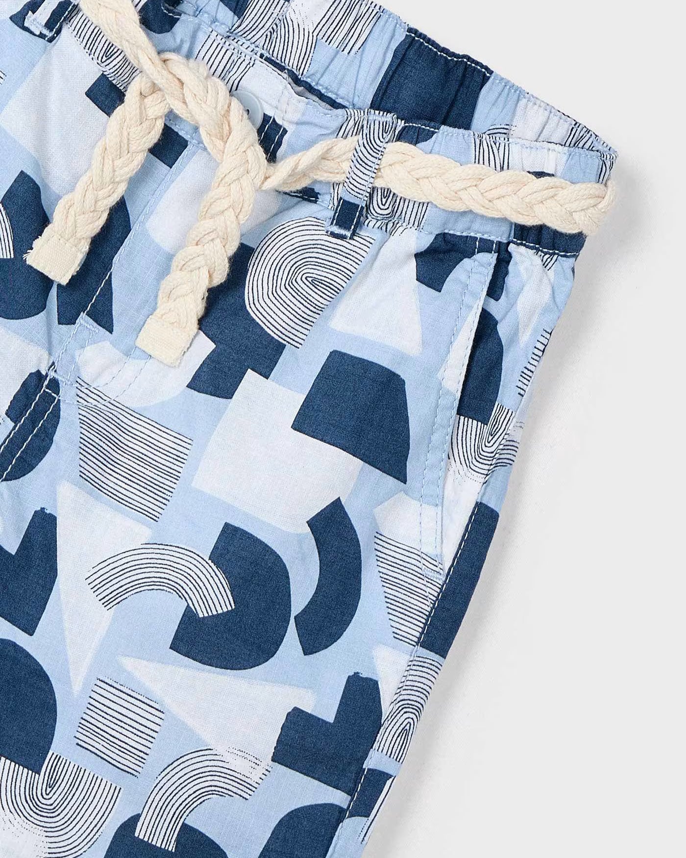 Bermuda stampato bambino Mayoral azzurro fantasia con cintura Mayoral Azzurro