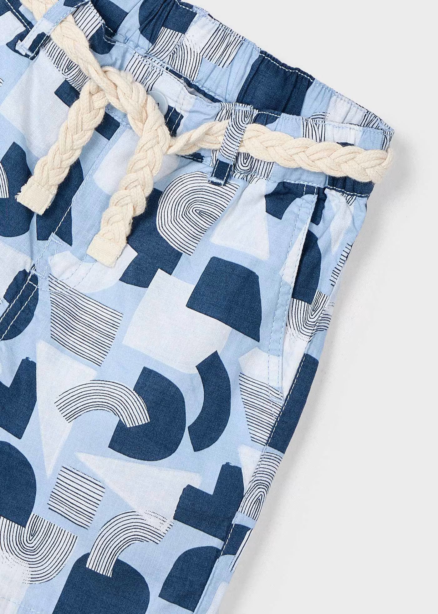 Bermuda stampato bambino Mayoral azzurro fantasia con cintura Mayoral Azzurro