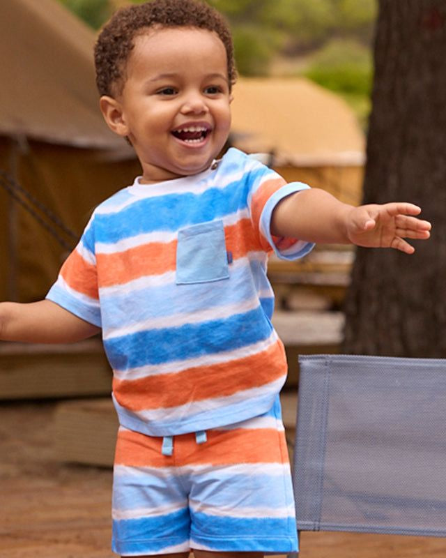 Bermuda neonato Mayoral tyedie azzurro e arancio Mayoral 6 Mesi 68cm