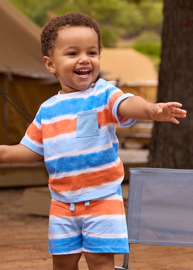 Bermuda neonato Mayoral tyedie azzurro e arancio Mayoral 6 Mesi 68cm