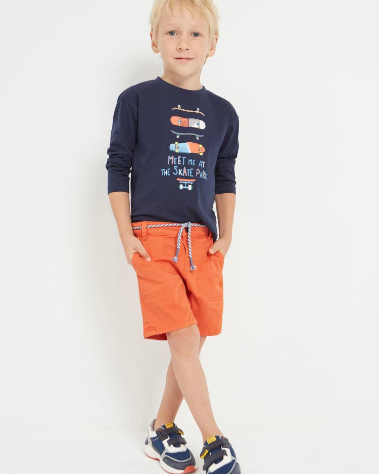 Bermuda vita regolabile cotone bambino Mayoral pompelmo - ErreGiModaBimbo