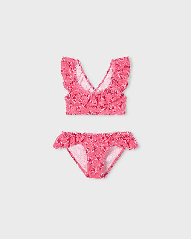 Costume da bagno bambina Mayoral con volant e stampa granchi