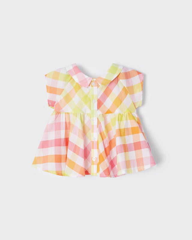 Blusa camicia stampata neonata Mayoral fantasia quadri - ErreGiModaBimbo