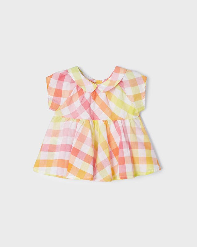 Blusa camicia stampata neonata Mayoral fantasia quadri - ErreGiModaBimbo