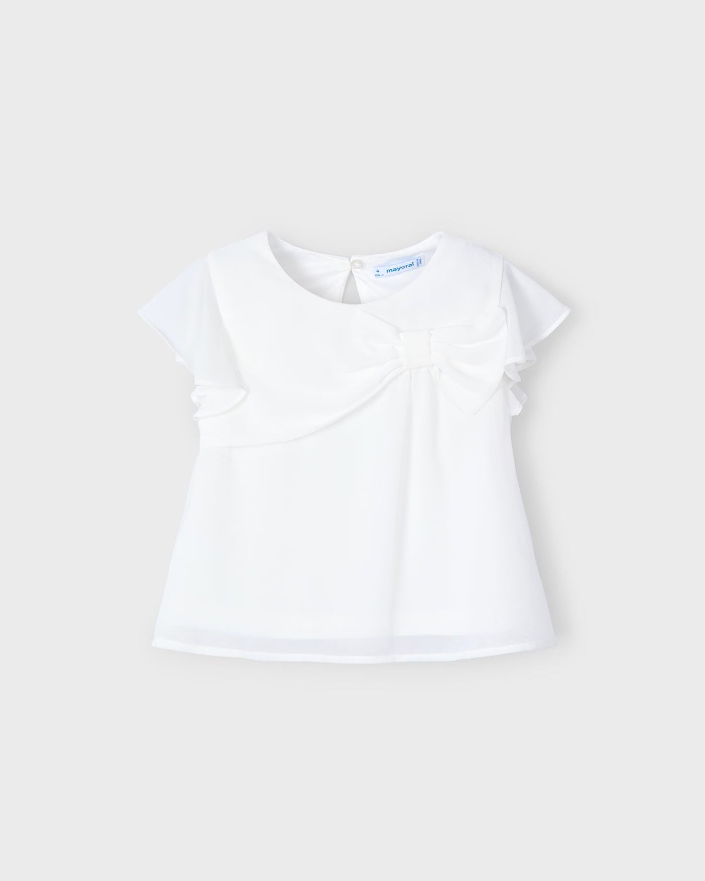 Blusa fiocco bambina Mayoral bianca Mayoral Bianco