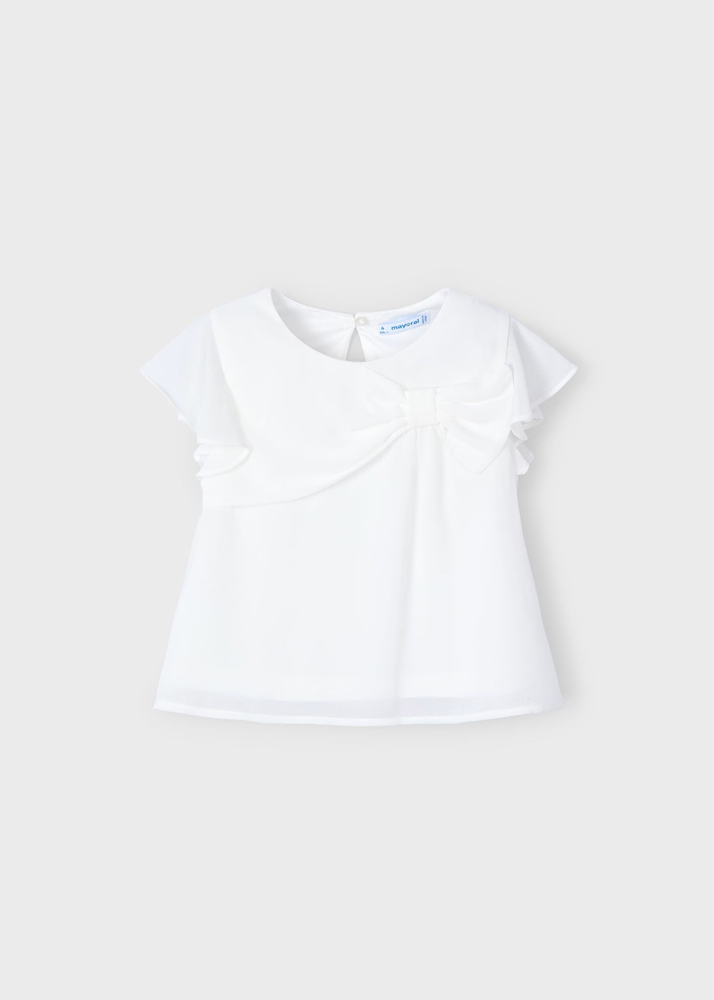 Blusa fiocco bambina Mayoral bianca Mayoral Bianco