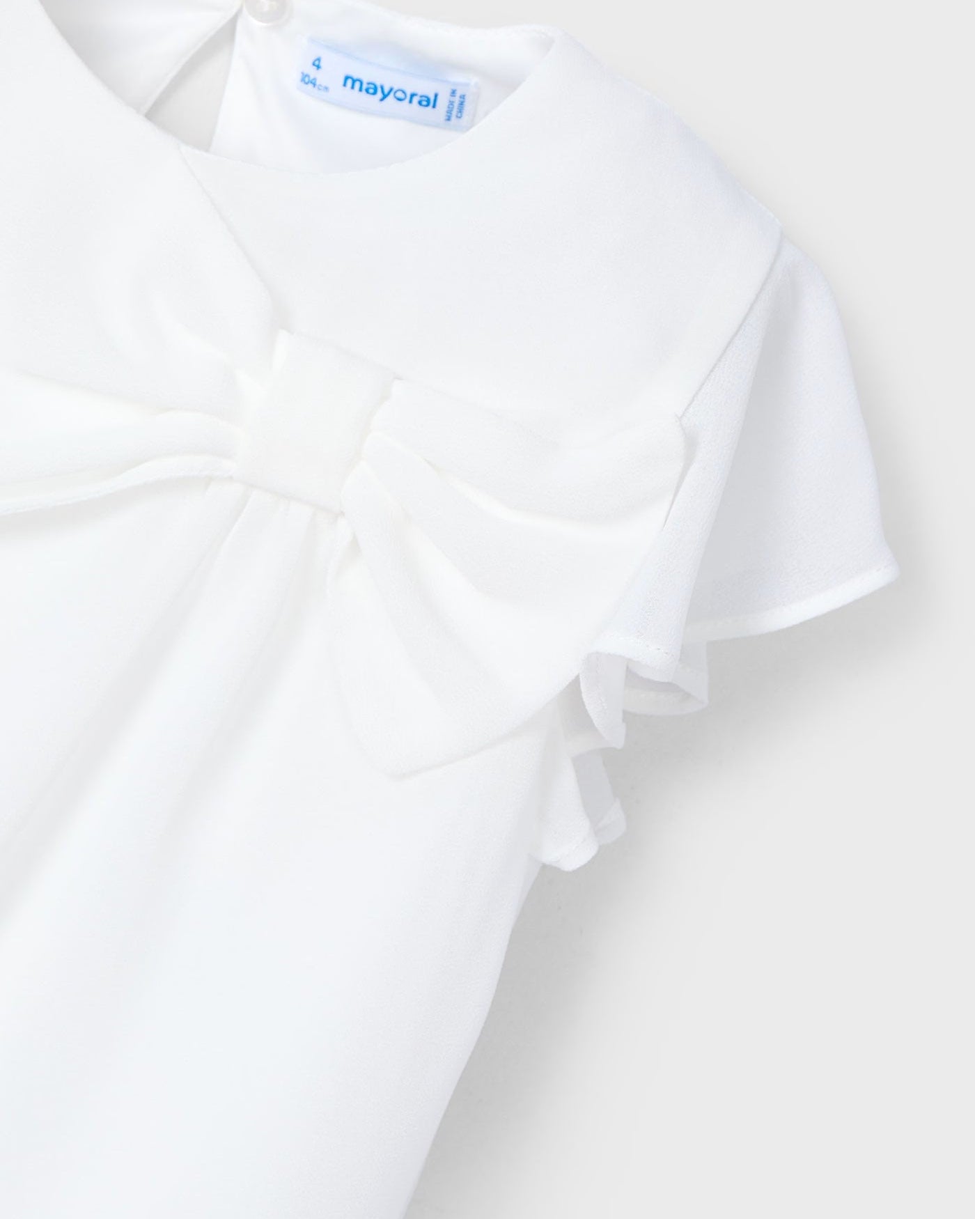 Blusa fiocco bambina Mayoral bianca Mayoral Bianco