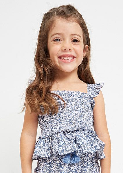 Blusa fresco cotone bambina Mayoral floreale azzurra Mayoral 2 Anni 92cm