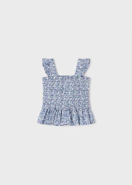 Blusa fresco cotone bambina Mayoral floreale azzurra Mayoral 2 Anni 92cm