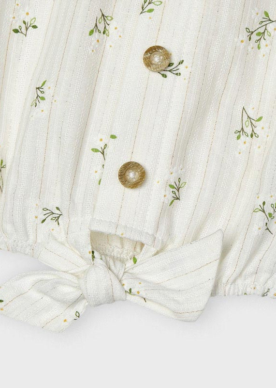 Blusa manica corta bambina Mayoral bianca stampata - ErreGiModaBimbo