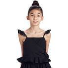 Blusa nera ragazza Mayoral manica ad aletta - ErreGiModaBimbo